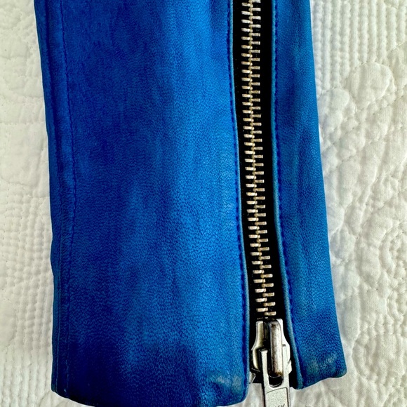 π₯ IRO Blue Leather Biker Jacket π₯ - Picture 11 of 16